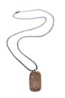 Bronze Dog Tag Fingerprint Pendant Necklace