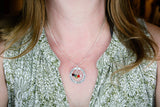 Circle With Family Names and hanging Swarovski Element Birthstone Beads Custom Necklace