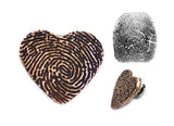 Symmetrical Heart Bronze Fingerprint Pin