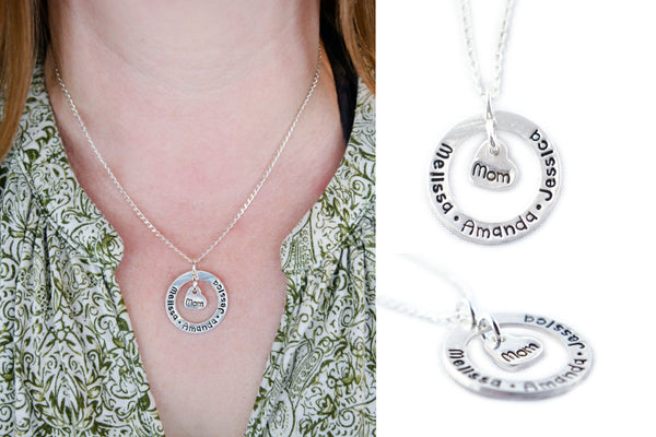 Circle With Family Names Custom Necklace