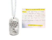 Single Sided Actual HANDWRITING Dog Tag Necklace - gift for him