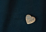 Symmetrical Heart Bronze Fingerprint Pin