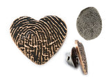Symmetrical Heart Bronze Fingerprint Pin