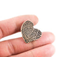 Whimsical Heart Bronze Fingerprint Pin