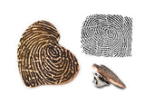 Whimsical Heart Bronze Fingerprint Pin