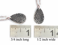 Small Tear Drop Fingerprint on each side Necklace