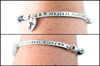 Medical Alert Leather and Sterling Silver Fashionable Medical ID Bracelet