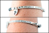 Medical Alert Leather and Sterling Silver Fashionable Medical ID Bracelet