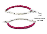 Medical Alert Leather and Sterling Silver Fashionable Medical ID Bracelet