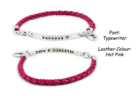 Medical Alert Leather and Sterling Silver Fashionable Medical ID Bracelet