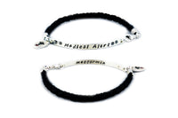 Medical Alert Leather and Sterling Silver Fashionable Medical ID Bracelet