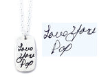 Single Sided Actual HANDWRITING Medium Dog Tag Necklace