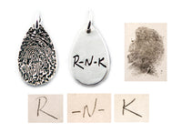 Small Tear Drop Fingerprint and Handwriting Necklace
