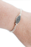 Fingerprint and Handwriting Sterling Silver Bracelet - Memorial Jewelry