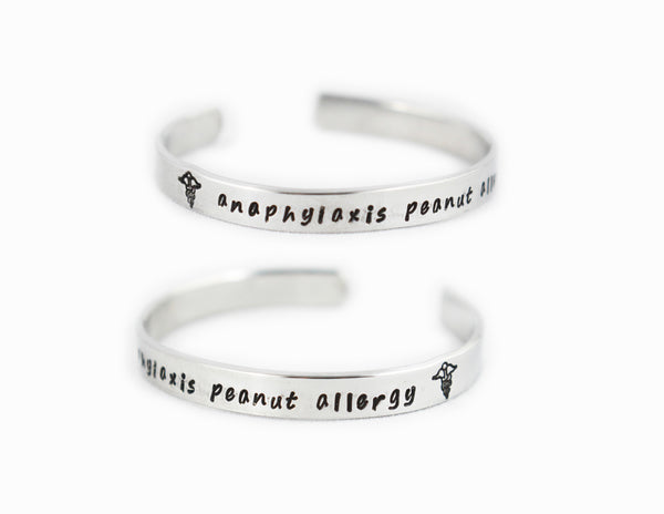 Personalized Aluminium or Silver Child's Medical Alert Cuff Bracelet