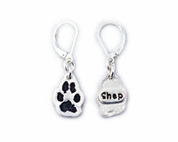 Cat or Dog Paw Print Cut Out Earrings - Silver Paw Print Pendant Earrings made from a Picture