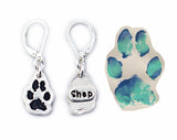 Cat or Dog Paw Print Cut Out Earrings - Silver Paw Print Pendant Earrings made from a Picture