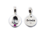 Fingerprint Necklace - Circle Shaped Fingerprint Pendant with birthstone and name