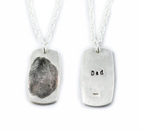 Fingerprint Necklace using a mold impression kit - Memorial fingerprint jewelry, For Him