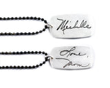 Double Sided Actual HANDWRITING Dog Tag Necklace - gift for him