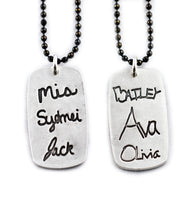 Double Sided Actual HANDWRITING Dog Tag Necklace - gift for him