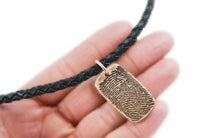 Actual HANDWRITING and Fingerprint Keychain Memorial Jewelry - Double Sided Bronze Pendant