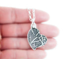 Fingerprint and Handwriting Necklace - Whimsical Heart Shaped Pendant with birthstone