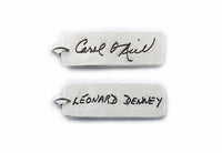 Your Loved One's Actual Handwriting on a Double Sided Silver Rectangle Shape Pendant