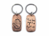 Actual HANDWRITING Jewelry Signature Keychain - Rustic Double Sided Bronze Keychain