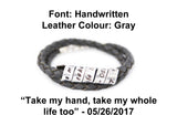 Double Stranded Genuine Leather and Sterling Men's and Women's Secret Message Bracelet