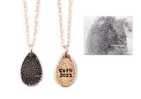 Bronze Teardrop Fingerprint Pendant Necklace