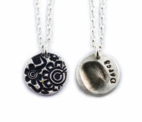 Hidden Fingerprint Pendant with name and design of choice on the front