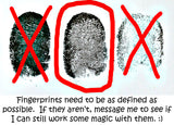 Actual Writing Signature and Fingerprint on a Silver Circle Shape Pendant