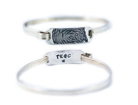 Fingerprint Tension Sterling Silver Bracelet - Memorial fingerprint jewelry