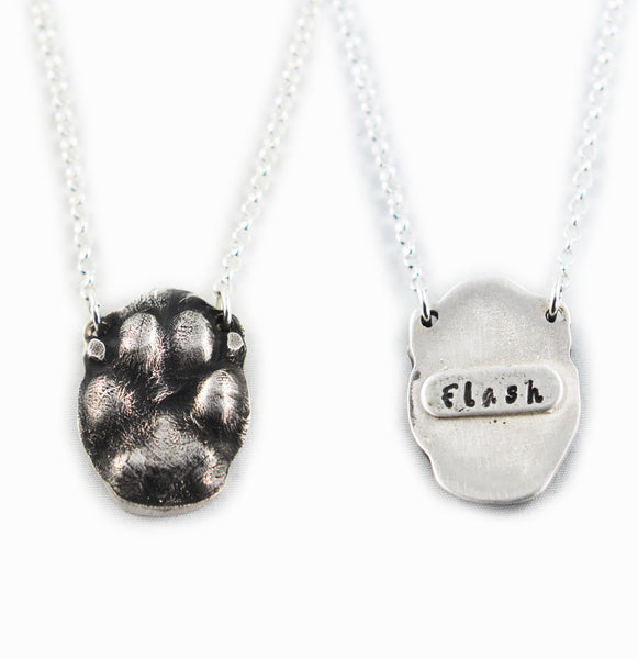 3D Silver Chihuahua Paw Print Necklace - YOUR Chihuahua's Actual Paw Print
