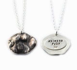 3D Silver Paw Print Necklace - YOUR Cat or small Dog's Actual Paw Print