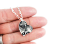 3D Heart Shaped Silver Cat Nose Print Necklace - YOUR Cat's Actual Nose Print