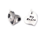 3D Heart Shaped Silver Cat Nose Print Necklace - YOUR Cat's Actual Nose Print