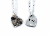 3D Heart Shaped Silver Cat Nose Print Necklace - YOUR Cat's Actual Nose Print
