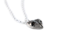 3D Heart Shaped Silver Dog Nose Print Necklace - YOUR Dog's Actual Nose Print