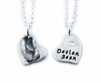 Silver Fingerprint Necklace - Memorial Jewelry, Couple's gift, Parent Gift