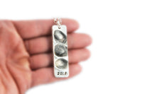 Hidden Fingerprint Pendant with name and design of choice on the front - Rectangle