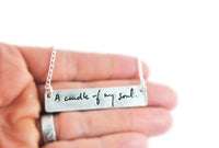 Actual Writing Signature Double Sided on a Silver Necklace