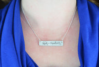Actual Writing Signature Single Sided on a Silver Necklace