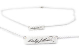 Actual Writing Signature Single Sided on a Silver Necklace
