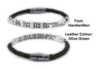 I'll love you forever, I'll like you for always - sterling & leather bracelet - mom gift