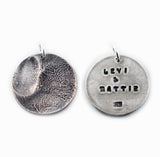 Pet Print and Owner's Fingerprint Silver Pendant Necklace