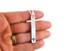 Silver Medical Alert Bar Necklace with Information on the Back