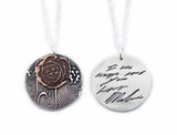 Silver & Bronze Necklace Actual HANDWRITING Jewelry Signature Necklace