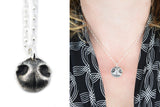 3D Silver Dog Nose Print Pendant on a keychain or necklace - YOUR Dog's Actual Nose Print (Jump ring bail)